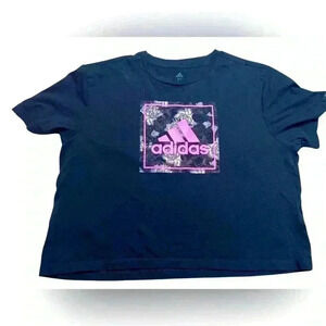 Adidas pink cropped tee size M